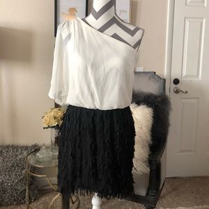 M60 Miss Sixty Black and White Dress One Shoulder